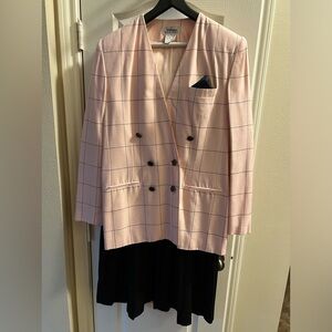 Size 16 pink striped jacket dress